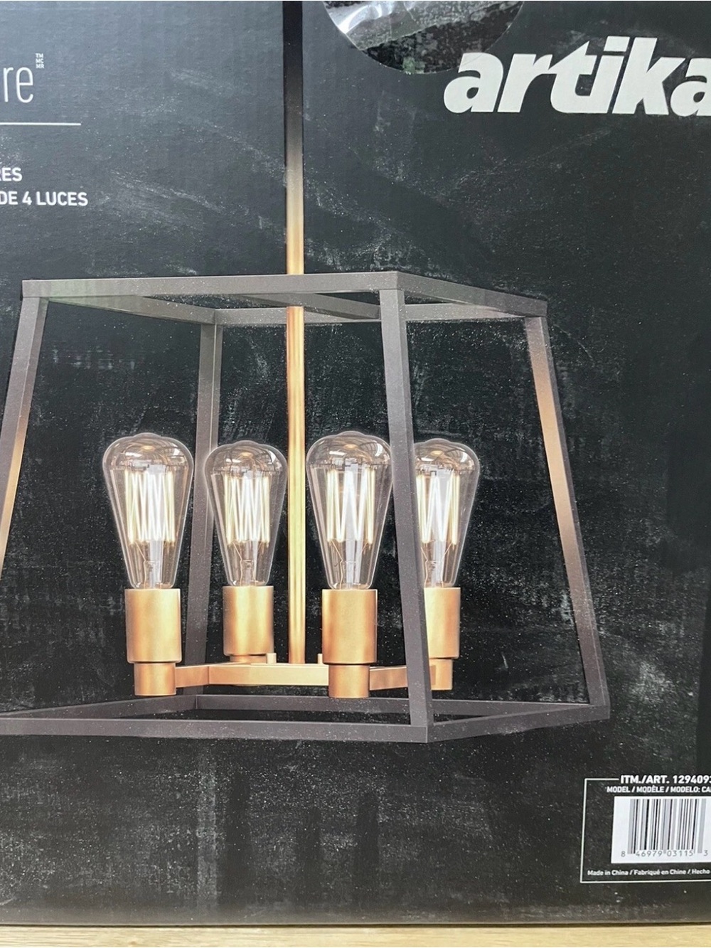 Black and Gold Metal Lantern Chandelier